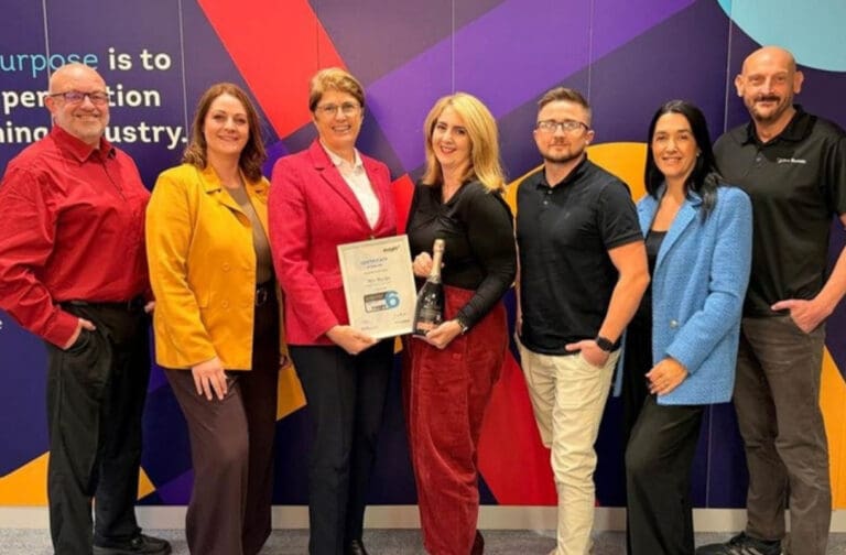 Welsh cleaning firm becomes only second in Wales to secure customer experience award Mrs Buckét and Insight6 staff with the CX Excellence Mark certificate