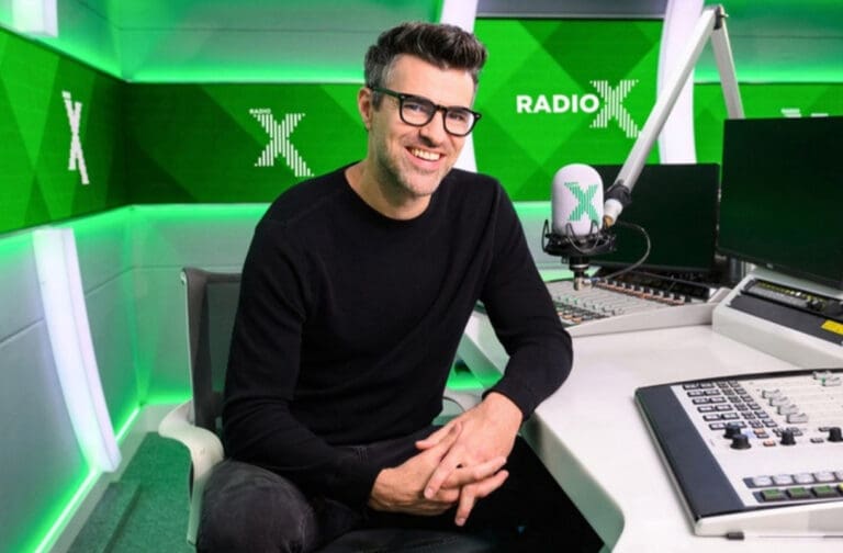 Steve Jones joins Radio X to present Sunday morning show Steve Jones in a Radio X studio